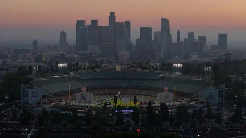 Aerial view of Dodger Stadium, United States. Stock Footage 331986273
