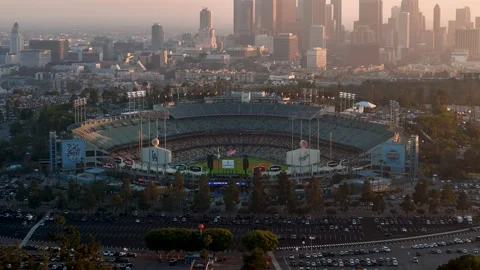 Aerial view of Dodger Stadium, United States. Stock Footage 331986282