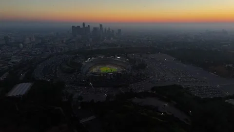 Aerial view of Dodger Stadium, United States. Stock Footage 331986290