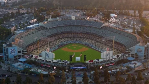 Aerial view of Dodger Stadium, United States. Stock Footage 331986301