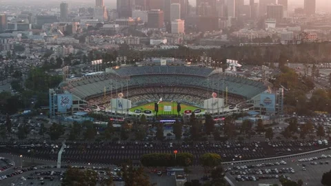 Aerial view of Dodger Stadium, United States. Stock Footage 331986304