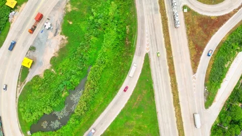 Aerial view of a dogbone interchange. Stock Footage 249729190