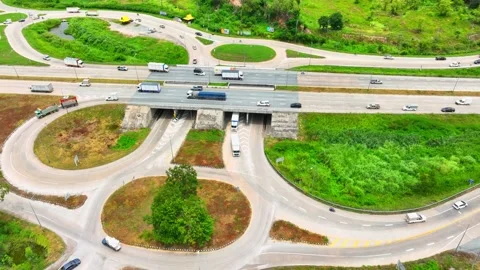 Aerial view of a dogbone interchange. Stock Footage 249729255