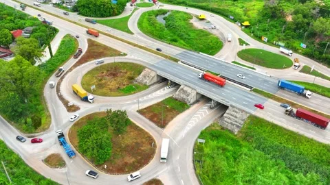 Aerial view of a dogbone interchange. Stock Footage 249729293