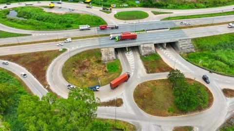 Aerial view of a dogbone interchange. Stock Footage 249729339