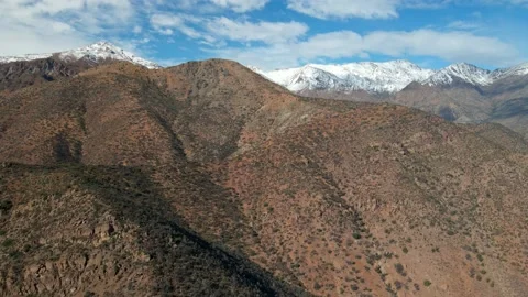 Aerial view dolly in from Morro Las Papas, San Carlos de Apoquindo Park, Stock Footage 197475587