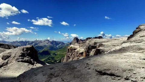 Aerial view of dolomites with some clouds 스톡 동영상 263267807