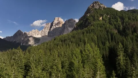 Aerial view of dolomites with some clouds Video stock 263267823