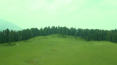 Aerial view of Doodhpathri, Budgam District, Kashmir Valley, Jammu and Kashmir Vídeos de archivo 336745076