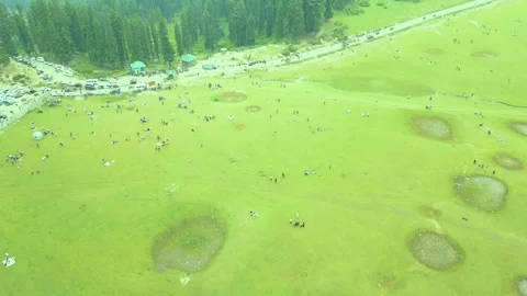 Aerial view of Doodhpathri, Budgam District, Kashmir Valley, Jammu and Kashmir 库存影片 336745471