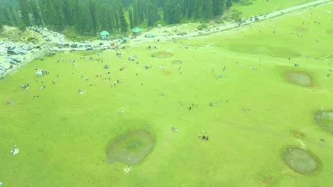 Aerial view of Doodhpathri, Budgam District, Kashmir Valley, Jammu and Kashmir Stockbeeldmateriaal 336745483