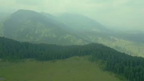 Aerial view of Doodhpathri, Budgam District, Kashmir Valley, Jammu and Kashmir Video stock 336745524