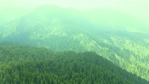 Aerial view of Doodhpathri, Budgam District, Kashmir Valley, Jammu and Kashmir Vídeos de archivo 336745543