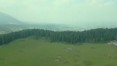 Aerial view of Doodhpathri, Budgam District, Kashmir Valley, Jammu and Kashmir Video stock 336745675