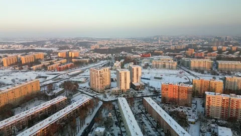Aerial view of dormitory district Stock Footage 231262179