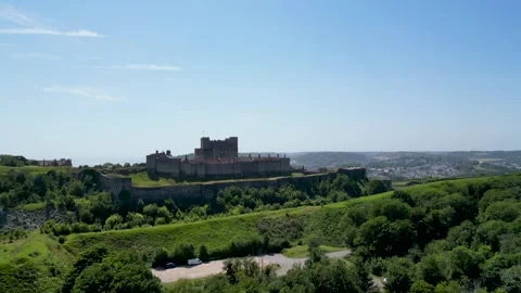 Aerial view of Dover Castle in Dover, United Kingdom. Stock Footage 340781286