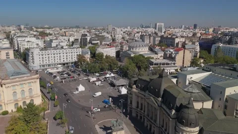 Aerial view of downtown Bucharest Video stock 286050473