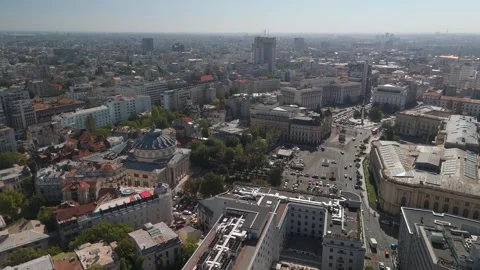 Aerial view of downtown Bucharest Video stock 286050542