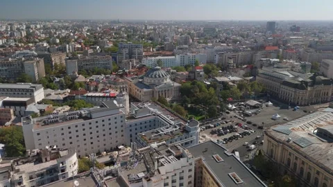 Aerial view of downtown Bucharest Video stock 286050557