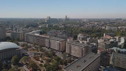 Aerial view of downtown Bucharest Video stock 286050581