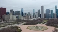 Aerial View Of Downtown Chicago During The Coronavirus Outbreak Stock Footage