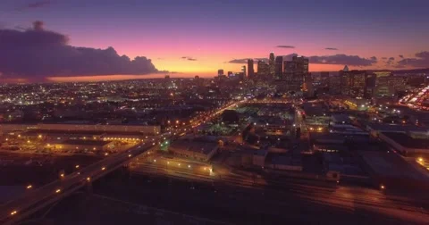 Aerial view of downtown of city of Los Stock Video Pond5