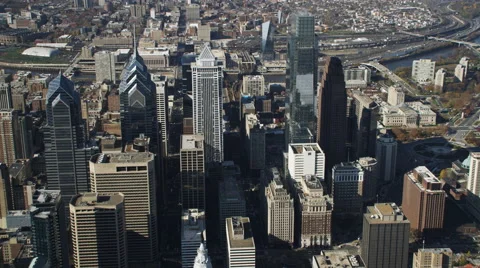 Aerial view of downtown Philadelphia. Shot in 2011. Stock Footage 59187487