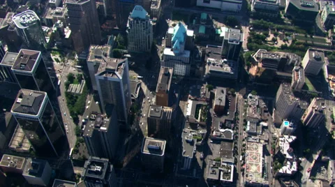 Aerial view of downtown Vancouver, British Columbia. Shot in 2003. Stock Footage 59389239