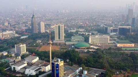 Aerial View of DPR MPR Complex in Jakart... | Stock Video | Pond5