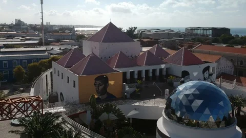 Aerial view of Dragao do Mar, culture center in Fortaleza, Brazil Stock Footage 103811294