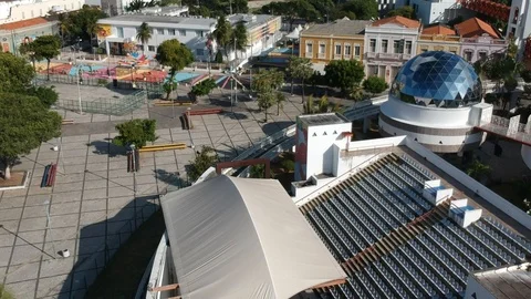 Aerial view of Dragao do Mar cultural center in Fortaleza, Brazil Stock Footage 103811326