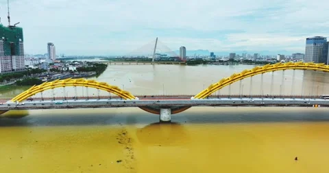 Aerial view of Dragon Bridge Video stock 342397883