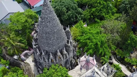 Aerial view of the Dragon tample at the South part of Nha Trang. (Drone camera 스톡 동영상 74684103