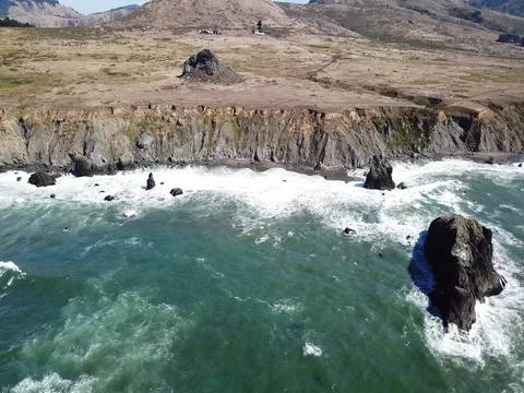Aerial View of Dramatic California Coastline Stock Footage 80921111