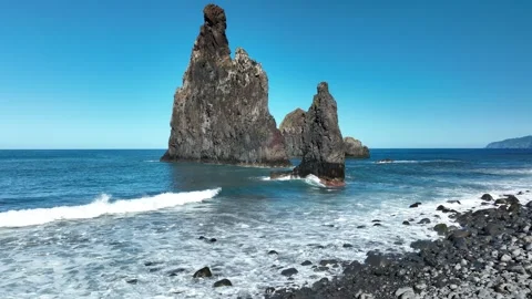 Aerial view of dramatic cliffs and ocean, Portugal. Stock Footage 297274650