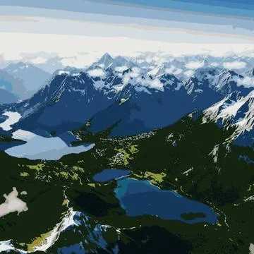 Aerial view of dramatic coastal cliffs and sandy beach 스톡 일러스트