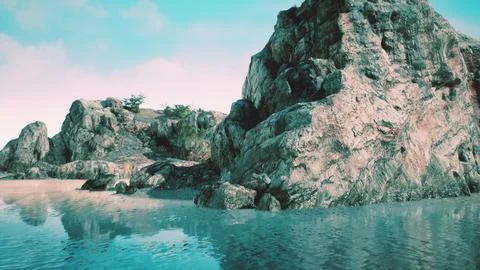 Aerial view of the dramatic coastline at the cliffs Stock Illustration