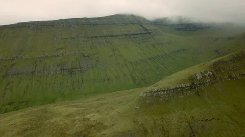 Aerial view of dramatic landscape of Faroe Islands. Stock Footage 116029678