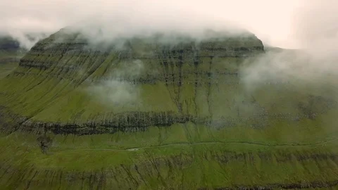 Aerial view of dramatic landscape of Faroe Islands. Stock Footage 116029861