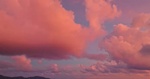 .aerial view Dramatic Sky at colorful of pink Sunset Stock Footage 252036291
