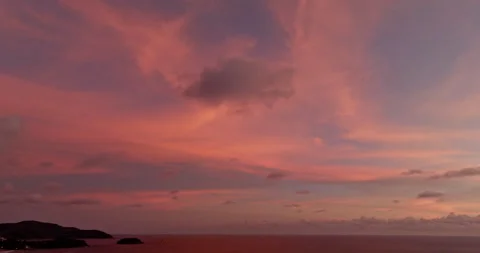 Aerial view Dramatic Sky at colorful of pink Sunset Stock Footage 277787721