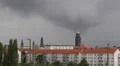 Aerial View Dresden Skyline Residence Building House Rainy Day Establishing Shot HD Footage