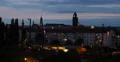 Aerial View Dresden Skyline Residential Buildings Establishing Shot Night Lights 4k or 4k+ Resolution