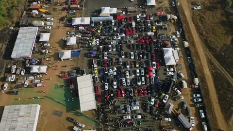 Aerial View of Drift Event at Aamby Valley Air Strip, Lonavala, Maharashtra Видео 339774228