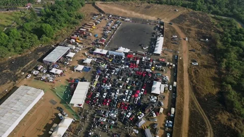 Aerial View of Drift Event at Aamby Valley Air Strip, Lonavala, Maharashtra Vídeo Stock 339774236