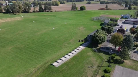 Aerial View of Driving Range Stock Footage 314202458