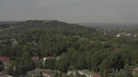 Aerial view drone 10-bit - Cracow Poland - Kosciuszko mound - Kopiec Kościuszki Video stock 159909667