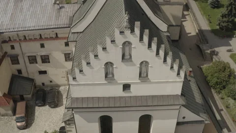 Aerial view drone 10-bit - Cracow Poland - church monuments Salwator Kraków Video stock 159911624