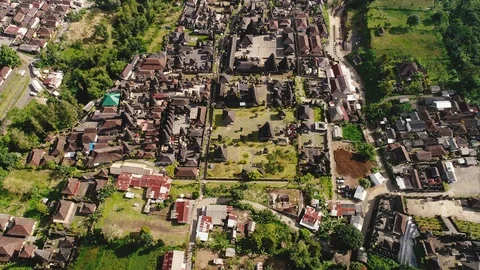 Aerial view by drone 4k camera of Besakih Temple, largest hindu Temple on Bali Stock Footage 93717944