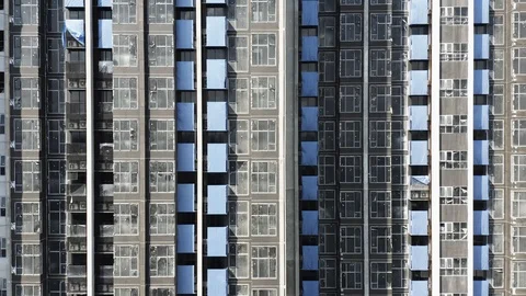 Aerial view from a drone of condominium building Stock Footage 110880955